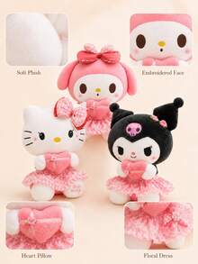 SANRIO 1件 30cm/40cm(11.8in/15.7in) 毛絨娃娃，可愛心形枕頭與花朵洋裝填充娃娃，適合女孩、學生、收藏家，房間裝飾、汽車座椅裝飾、生日禮物 - 彩色 - 查看 11