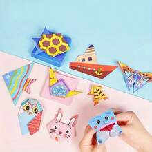 Juego de manualidades de origami divertido para niños - Incluye manual de instrucciones paso a paso y múltiples patrones creativos de origami, juego interactivo entre padres e hijos para ayudar al desarrollo cognitivo y entrenamiento de la concentración de los niños - 36 piezas - Ver 6