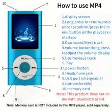 (Sin tarjeta de memoria incluida) Admite música, video, fotos y libros electrónicos | Auriculares y cable de datos incluidos | Delgado y portátil, multicolor | Excelente para deportes y viajes, batería de 150mAh, larga duración - Ver 9