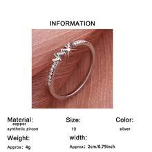 1pc Fashion Women's Ring With Synthetic Zirconia, Perfect Christmas Holiday Gift - Silver - View 7