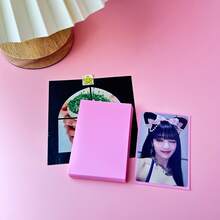 Cute 50pcs Kpop Photocard Sleeve Korea Photo Card Sleeves 61x91mm Clear Acid Free CPP Card Cover 3 Inch Photocard Holder Holographic Protector Film Album Binder DIY Photo Stickers Organizer Clear Pvc Bags - Pink - View 5
