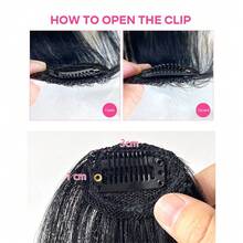 Human Hair Air Bangs With Sideburns Natural Black Color Bangs Clip In Hair Extension Beginner Friendly Real Easy To Wear Clip On Fringe Bangs With Nice Net - Multicolor - View 6