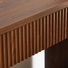 Modern Entryway Console 150cm Wide, With Two Large Storage Drawers And An Open Shelf Below, Ideal For A Hallway Or Living Room (Walnut). - 胡桃色 - 查看 10