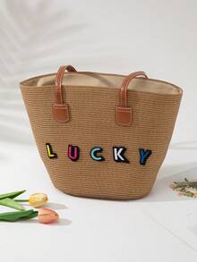 1 Hat + 1 Bag Suitable For Vacation Wear - Colored Letters - View 4