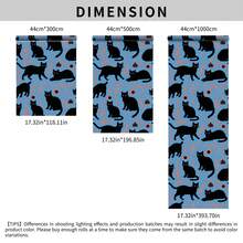 1 Rollo de Papel Tapiz Autoadhesivo de Gato Azul y Negro - Despegable y Adhesivo, Papel Contacto Removible, 17.32 Pulgadas de Ancho. Adecuado para Sala de Estar, Dormitorio, Gabinete y Renovación de Estantería, Pegatina Decorativa de Pared Estética DIY - Gato azul - Ver 10