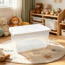 Large-Capacity Transparent Plastic Storage Box For Home Use, Including Toy And Snack Organizers, Baby Clothes Storage Boxes, And Miscellaneous Items Boxes. - A - View 4