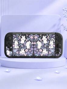 1pc Purple Floral Cute Rabbit Cartoon Style Switch Protective Case, Compatible With Switch 2 (2025)/Switch OLED/Switch, Made Of Soft TPU Material, No Disassembly Required, Anti-Drop Anti-Dust, Multiple Colors Available, Best Gift Compatible With Switch Players - View 2