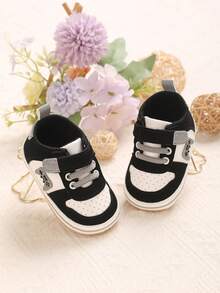 1 Pair Soft Sole Sports Walking Shoes For 0-1 Year Old Infant - Black - View 1