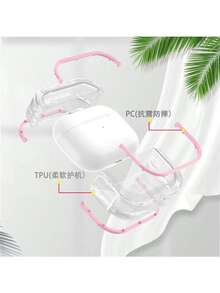 2/1 透明防摔保護殼，適用 Apple 原廠 Pro 第 2 代藍牙耳機，軟殼保護套，第 3 代保護殼 - 粉 - 查看 3