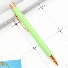 1/5/10pcs Customized Text LOGO Retractable Ballpoint Pen, Metal Middle Oil Ink Pen, Clickable Spring Pen, Promotional Pen For Students And Office Stationery, Ideal For Anniversary Or Bridesmaid Gifts, Comfortable Grip, Smooth Writing Without Ink Smudging, Portable Pen Clip, Detachable, Suitable For Office, Study, Daily Use And Business Gifts - Multi-color Ballpoint Pen - View 24
