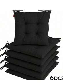 6 Pcs Comfortable Indoor & Outdoor Seat Pads For Kitchen, Dining, Garden, Balcony & Patio Chairs In Turkey - Black - View 6