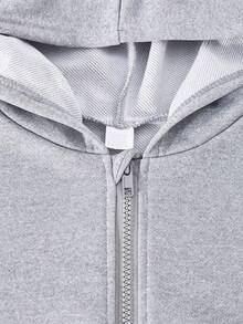 Teen Girl Knight Graphic Print Hoodie And Sweatpants Casual Set - Grey - View 3