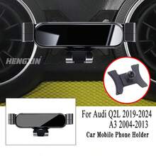 适用于奥迪 A3 S3 8V 2014-2020、A1 Sportback 8XA 8XF 2011-2019、Q2 2019-2022 的重力式车载手机支架、GPS 导航支架、出风口夹式安装配件 - 1個支架+1個底座 - 查看 7