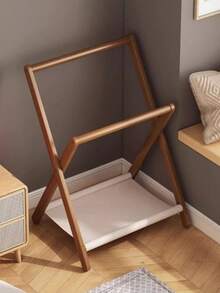 Compact Foldable Bamboo Standing Clothes Rack, Can Be Used As Towel Rack, Multi-Function Coat Rack, Storage Rack, Freestanding Wardrobe Storage Rack, Multi-Function Storage Solution For Bedroom And Living Room - Multicolor - View 11