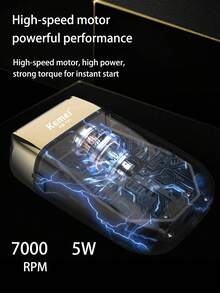 Kemei 男士專業電動刮鬍機 鬍鬚修剪器 三浮動刀頭 USB充電式面部刮鬍刀 乾濕兩用 LED顯示 理髮店震盪式刮鬍機 可拆卸刀頭易於清潔 1400mAh大容量長效電池 - 彩色 - 查看 9