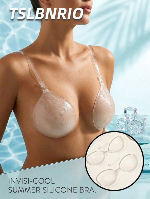 Women's Summer Transparent Adhesive Bra, Women's Bra, Adhesive Breast Pads, Strapless Bra, Halter Design, Lift Breasts, Sexy Lingerie, Washable