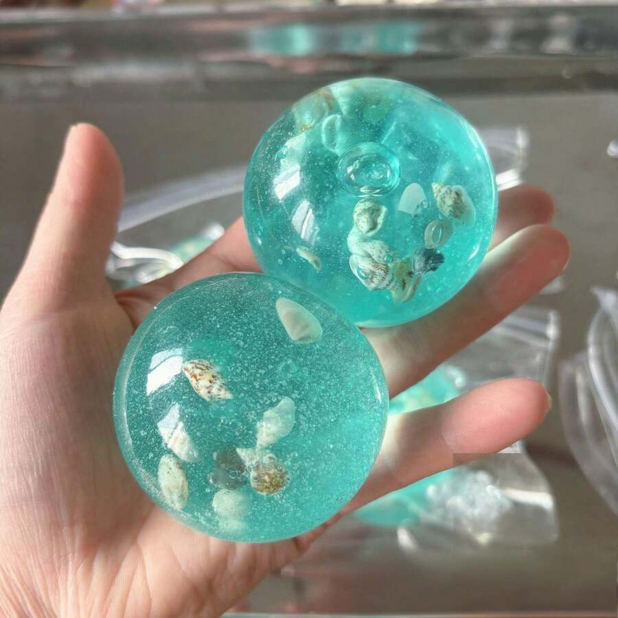 1pc Squishy Slow Rebound Shell Squeeze Ball, Handmade Ocean Decompression Ball, DIY Stress Ball With Cream Texture, Moldable Squeeze Shell, Party Bag Filler, Fun/Cute Item, Birthday Gift, Christmas Gift, Perfect Gift