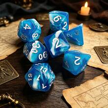 7-Piece Set Colorful Galaxy Theme Polyhedral Dice, Suitable For D&D RPG Tabletop Games And Role-Playing Dragon Tabletop Games, Multiple Dice - Multicolor - View 4