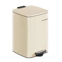 SONGMICS Pattumiera da Cucina, Cestino da 20 L, Cestino a Pedale in Acciaio, con Secchio Interno, Chiusura Morbida e Resta Aperto, Beige Sabbia LTB592A02 I3DP - Inchiostro nero - Visualizzare 8
