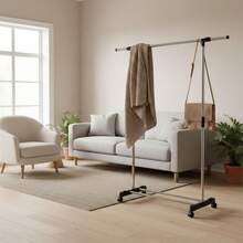 KIWI MOBLEKIT | Free-Standing And Expandable Clothes Racks In Metal And Wood, Clothing With Adjustable Options, With Wheels Or Shelves, Organizers For Bedroom, Entryway And Home - 不鏽鋼 90-145x42x90-160 厘米 - 查看 8