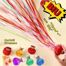 6/12pcs Cheerleading Hand-Thrown Colorful Streamers Tinsel Confetti Decoration, Festival Party Scene Atmosphere Props, Photo Birthday Confetti Handheld Decor Fireworks Tassel Streamers - Multicolor - View 2