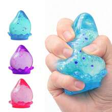 1 Stück transparentes Wassertropfen-Pailletten-Quetschspielzeug, TPR glänzendes Pailletten-Maltoz-Sensorik-Fidget-Spielzeug, Geburtstagsparty-Mitgebsel, Feiertagsgeschenk, Weihnachtsstrumpf-Füller, neuartiges Feiertagsgeschenk - Verschiedenfarbig - Übersicht 2