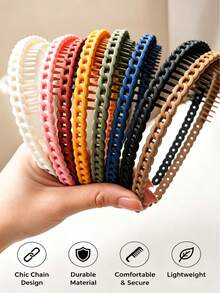 Fashion Women's Headband/Hair Tie/Wide Headband With Teeth Anti-Slip Hair Clip, Handmade Matte Material Heart-Shaped Headband Accessory - Headband - View 2