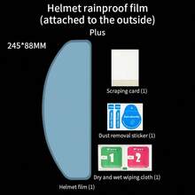 摩托車頭盔透明防雨防霧膜，耐用奈米塗層貼紙，通用頭盔配件 - A - 查看 11