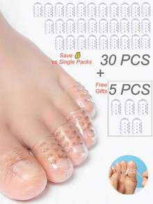 30 pièces/2 pièces Protecteurs de doigts et d'orteils en silicone respirants anti-friction, coussinets de main et de pied en silicone transparent perforé doux pour hommes et femmes, manchons de protection anti-callosités, convient pour l'extérieur, la gym, la danse, les vacances, la randonnée, le cyclisme, compatible avec les chaussures de sport, les chaussures décontractées, les talons hauts, les chaussures de basket, les chaussures de course, les bottes, la saison de la remise des diplômes, la Coupe du Monde, la rentrée scolaire - Multicolore - Voir 4