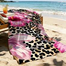 1 buah Handuk Pantai Motif Leopard Klasik, Handuk Kolam Renang Mikrofiber Tahan Pasir, Cepat Kering, dan Menyerap Air, Motif Hewan, Ringan, Aksesori Pantai untuk Perjalanan Musim Panas, Berenang, dan Perjalanan. - B - View 4