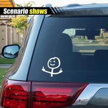 Funny  Stick Figure Car Decal, Humorous Reflective Sticker - Multicolor - View 5