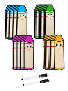 10pcs Pencil Shaped Lucky Cards DIY Erasable Handwritten Cards 4 Colors Suitable For Classroom Home Teaching Aid Back To School Essential - Multicolor - View 15