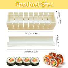 3件組壽司模具套裝 DIY壽司製作模具 海苔飯捲模具 壽司捲飯捲模具 飯捲材料 便當配件 家用廚房工具 - 米色 - 查看 12