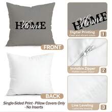 4 piezas Fundas de almohada con patrón de texto minimalista y acogedor sin rellenos, fundas de almohada impresas en un solo lado, adecuadas para sala de estar, dormitorio, decoración del hogar, fundas de almohada para todas las estaciones - Multicolor - Ver 4