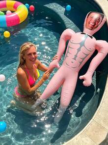 1pc Customized Large Inflatable Blow Mold Prop, Personalized Face Inflatable Blow Mold, Large Inflatable Blow Mold, Pool Party Fun Bachelor Party Gift, Inflatable Husband, Inflatable Groom, Special Occasion - Multicolor - View 4