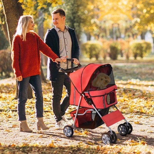 Red Dog Stroller/Walking Chair, Lightweight And Foldable Trailer/Stroller/Running Chair. - Red - View 1