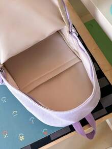 Cute Embroidered Bow Backpack For Teen Girls, Soft Wrinkle Resistant Nylon Student School Bag, Multi Pastel Color Options Casual Daily Travel Daypack - Multicolor - View 11