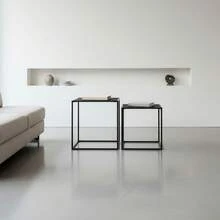 KIWI MOBLEKIT | Wooden And Metal Side Tables For Living Room Or Bedroom, Modern Functional Tables With Different Shapes And Heights, Fixed Or Folding Options For Home - 黑色 40/35 – 互鎖 - 查看 8