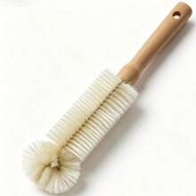 Natural Bristle Bottle Brush,Long Wooden Handle - B - View 1