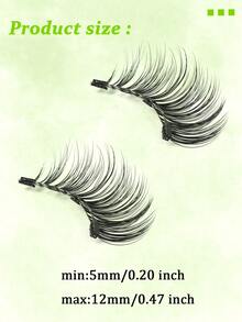 1 par de pestañas magnéticas naturales y esponjosas con aplicador, reutilizables, suaves, de aspecto natural, sin necesidad de pegamento, kit de pestañas fácil de poner y quitar - Negro - Ver 8