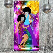 70s 80s And 90s Disco Party Backdrop, Neon Gem Pattern Vintage Dance Scene With Disco Ball And Stars, Polyester Photo Booth Decoration, Suitable For - Style 1 - View 2
