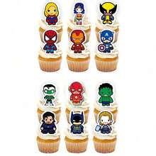Superhero Avengers Birthday Banner Cake Topper Party Decoration Set Suitable For Birthday Party, Bachelor Party, Christmas, Birthday Gift, Holiday Gift, Decoration - Multicolor - View 12