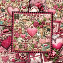 24 Sheets 6*6 Inch Vintage Heart Plaid Pattern, Distressed Paper Texture Scrapbooking Paper, Suitable For Collage, Handmade Origami Projects, Decorative Paper, DIY Paper, Handmade Scrapbook, Bullet Journal, Art Collage | Natural Elements - Square - View 3