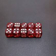 Easytoday 10 piezas de dados grandes de acrílico transparente rojo de 19mm/0.75 pulgadas con bordes redondeados para discoteca, bar, KTV y entretenimiento - Rojo - Ver 9