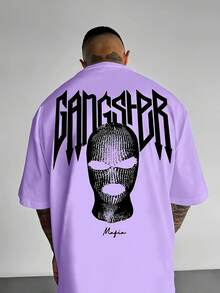 Men's Street Style Crew Neck T Shirt,With A Bold3D Geometric Pattern Print - Polyester Knitted Fabric,Loose Fit And Slight Elasticity Make It Suitable - 黑色 - 查看 7