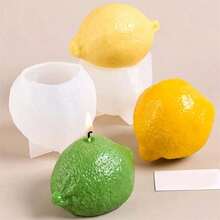 3D Lemon Silicone Candle Mold | Realistic Fruit Design For Wax/Soap/Resin Crafts For Aromatherapy Candles, DIY Home Decor & Handmade Art Tools - White - View 6