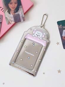 1 PC Sparkling 3-Inch Girl's Heart Keychain Holder - Student Fan Club ID Card Display Case For Bus Card Wallet, Back To School, First Day Of School - Multicolor - View 13