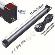 1入 USB供電 UV黑光燈條 395nm 長方形紫外線LED裝飾燈,適用螢光派對、萬聖節生日節日裝飾、螢光海報與身體彩繪 - 紫色 - 查看 11