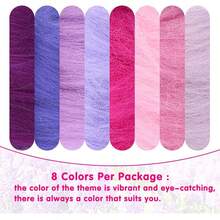 Colorful Wool Roving Set, 10g 8-Color Wool Roving Combination, Wool Felting Needle Punching Material Kit, DIY Wool Doll 80g - Iced Grape - View 2