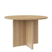 Round Dining Table, 120 X 120 Cm, Suitable For 4-6 People, Classic Design, Scandinavian Minimalist Style, Oak Color. - 自然色 - 查看 8